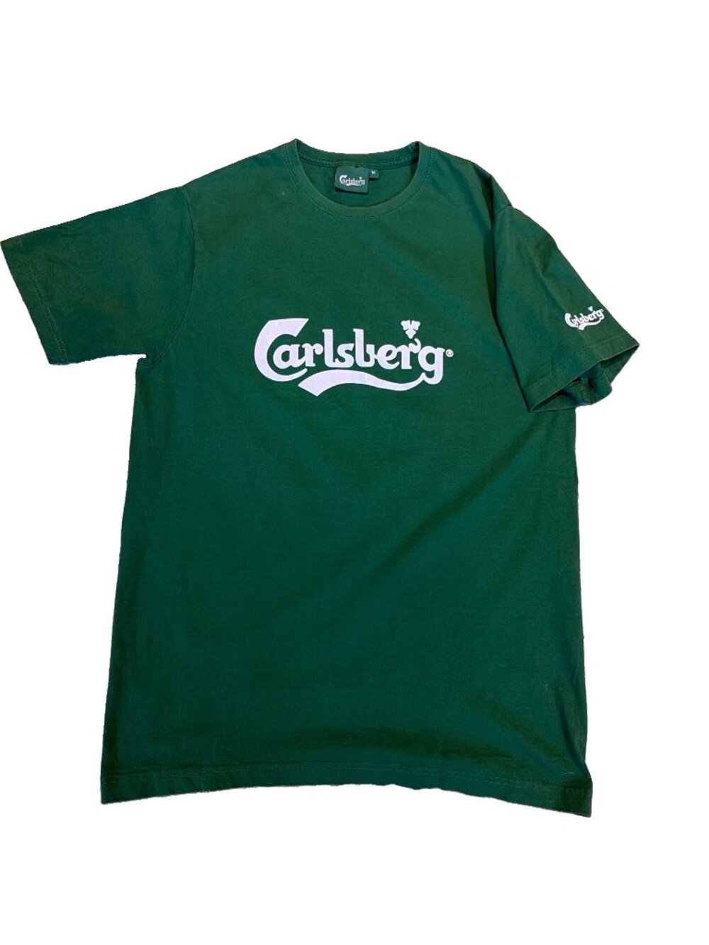 VTG Carlsberg Beer T-Shirt Mens Size M Green Probably the Best Beer in the World